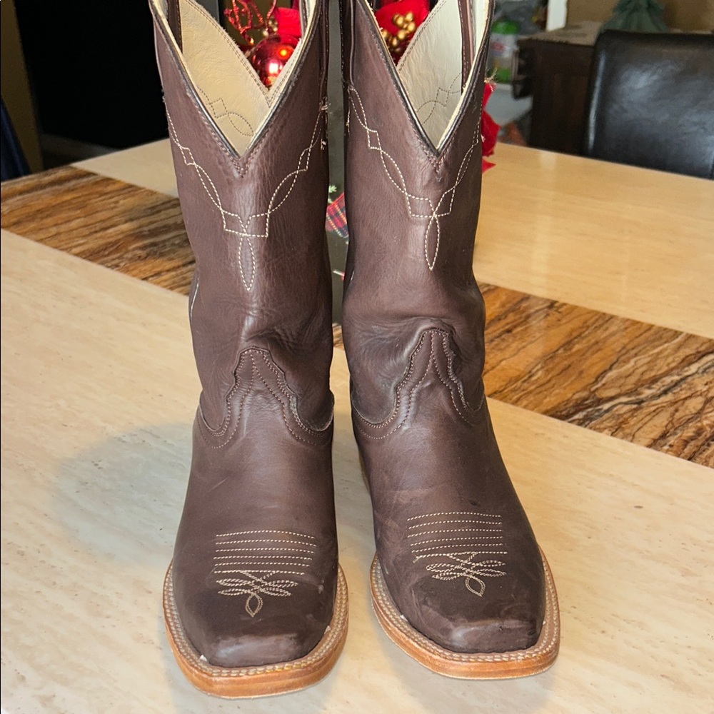 Brown Leather Western Boots